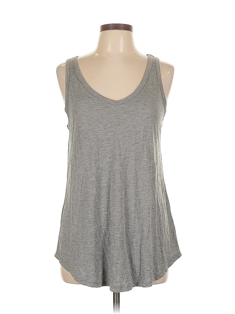 Pre-owned A.n.a. A New Approach Tank Top Gray Plunge Neckline Tops