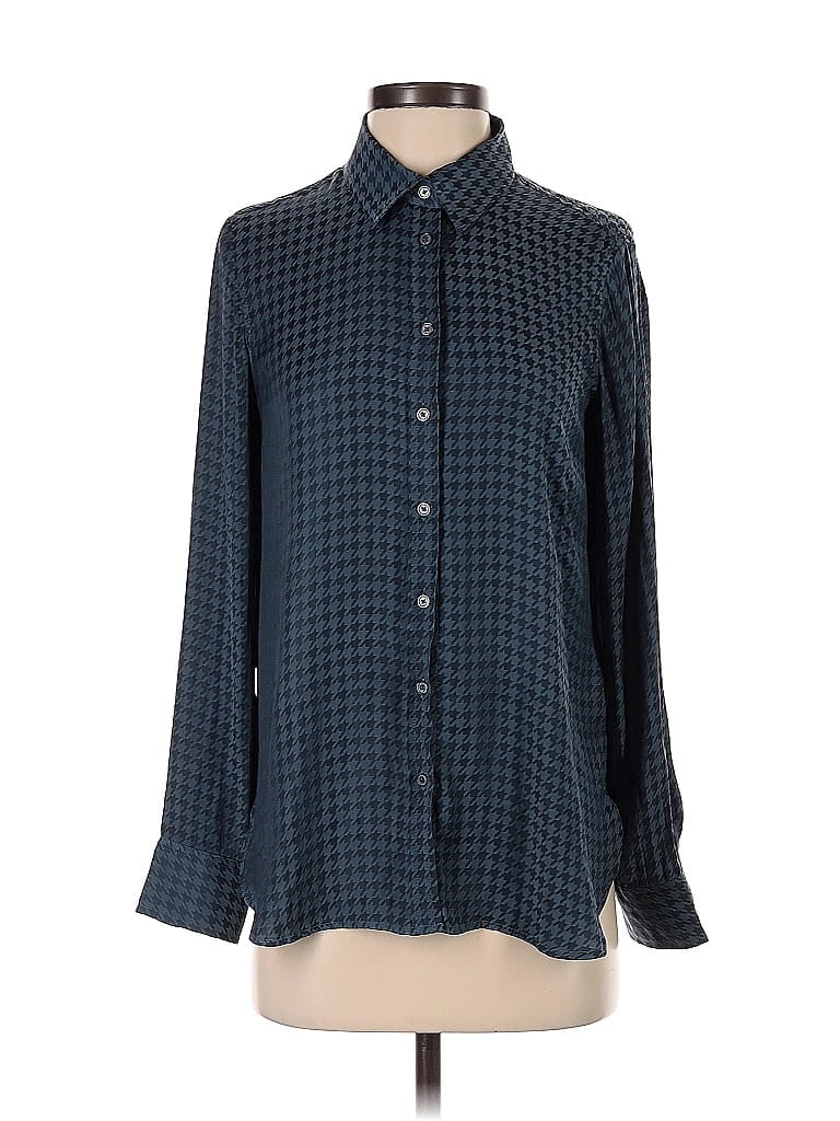 Pre-owned Banana Republic Long Sleeve Blouse In Blue