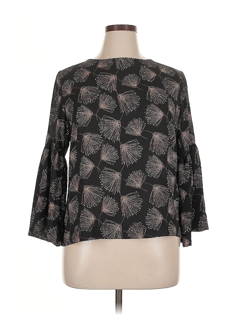 Pre-owned Veronica M 3/4 Sleeve Blouse In Black
