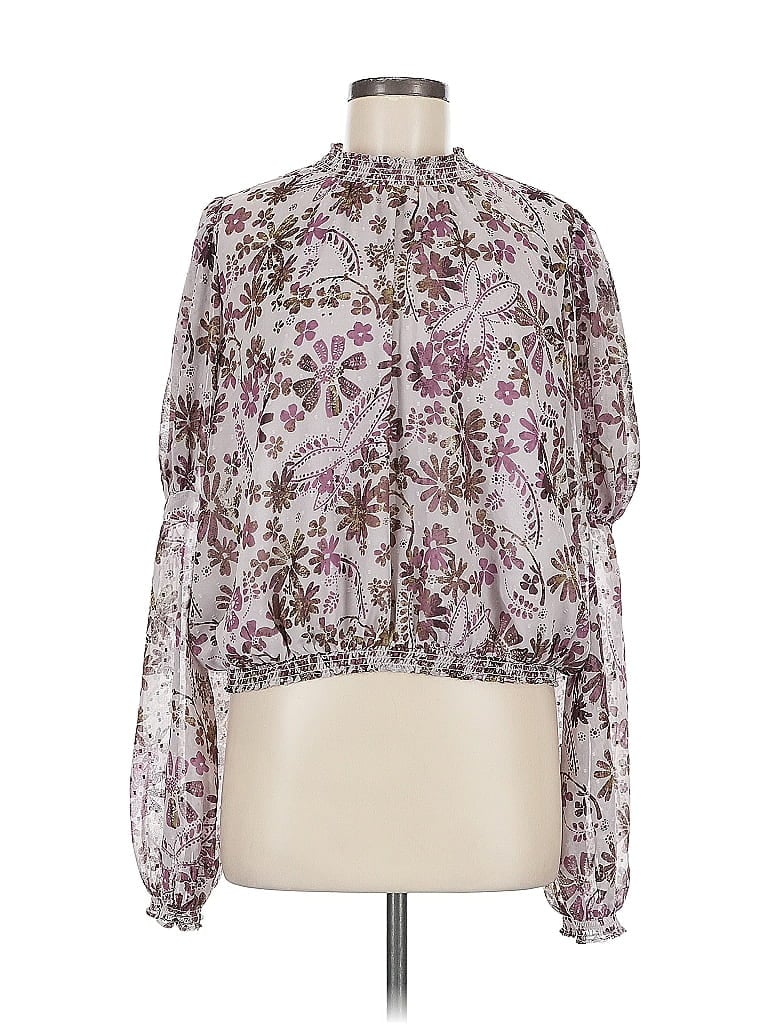 Pre-owned Free People Long Sleeve Blouse In Purple
