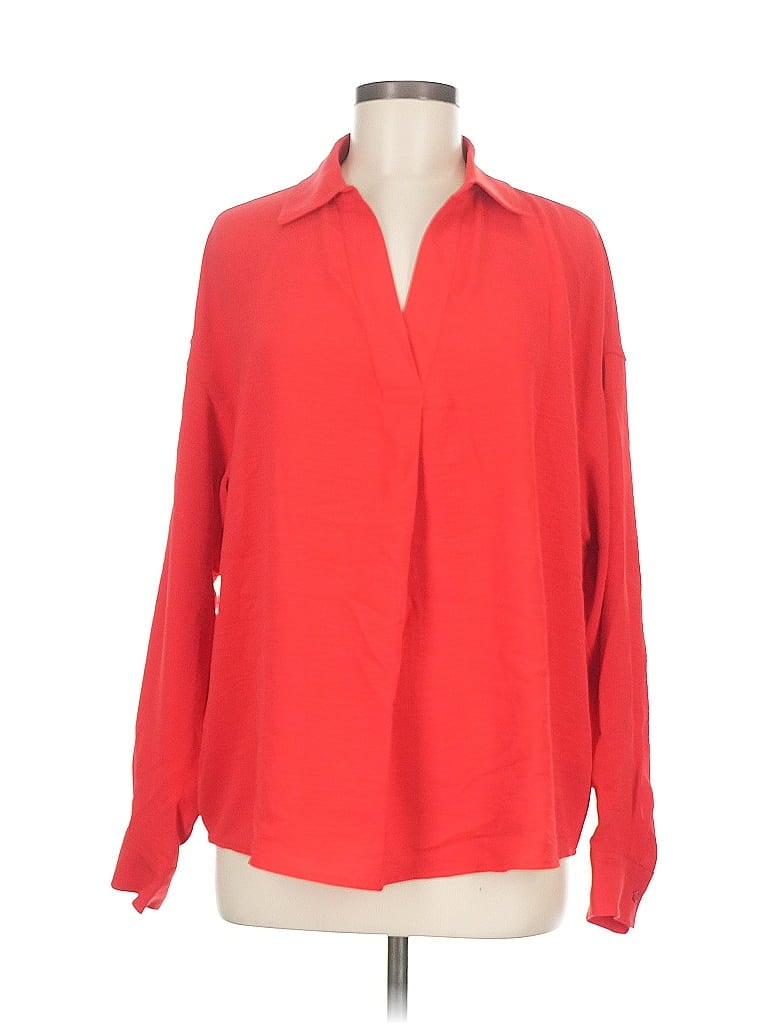 Click to view more detailed imagery on our partner's website Pre-owned Rafaella Long Sleeve Blouse In Red