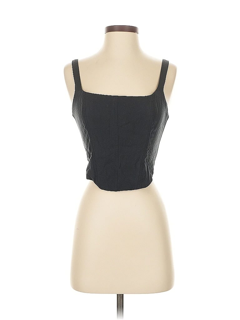 Click to view more detailed imagery on our partner's website Pre-owned Abercrombie & Fitch Sleeveless Top Black Strapless Neckline Tops