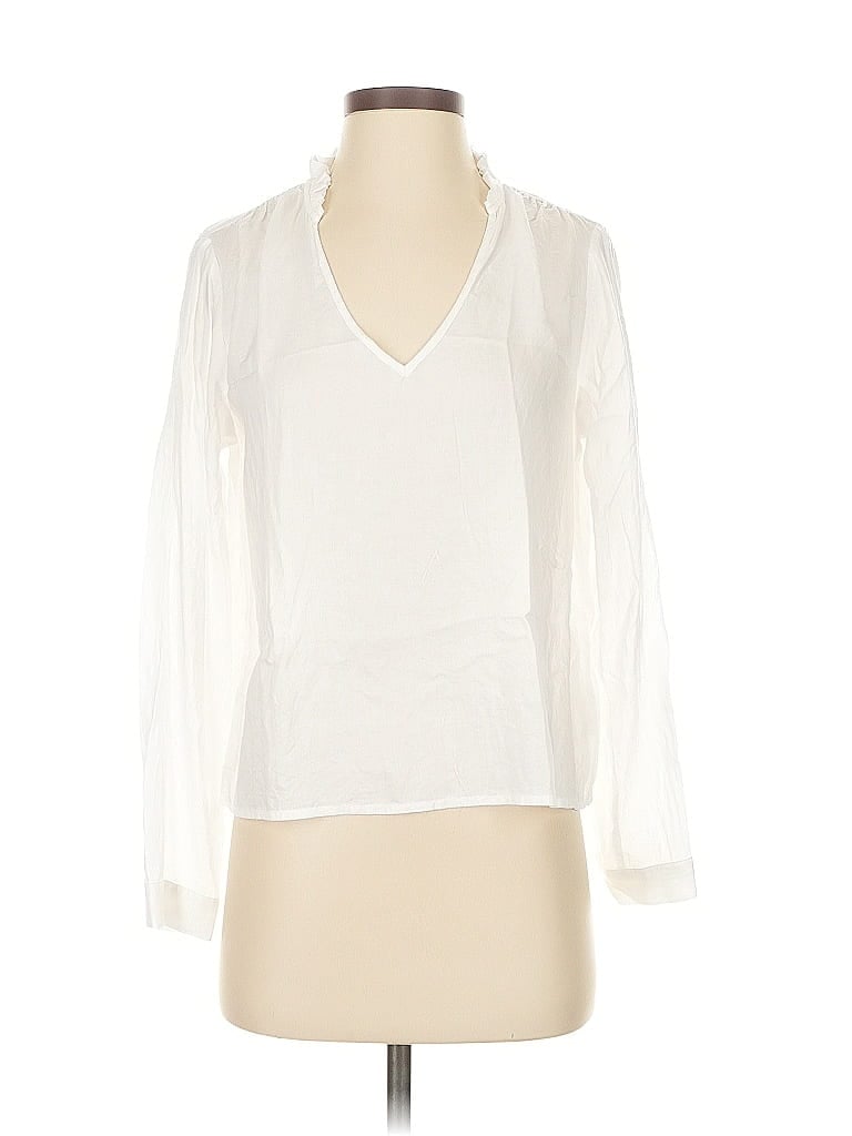 Pre-owned Cloth & Stone X Anthropologie Long Sleeve Blouse In White