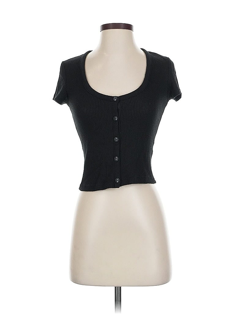 Pre-owned Rag & Bone Short Sleeve Henley Shirt In Black