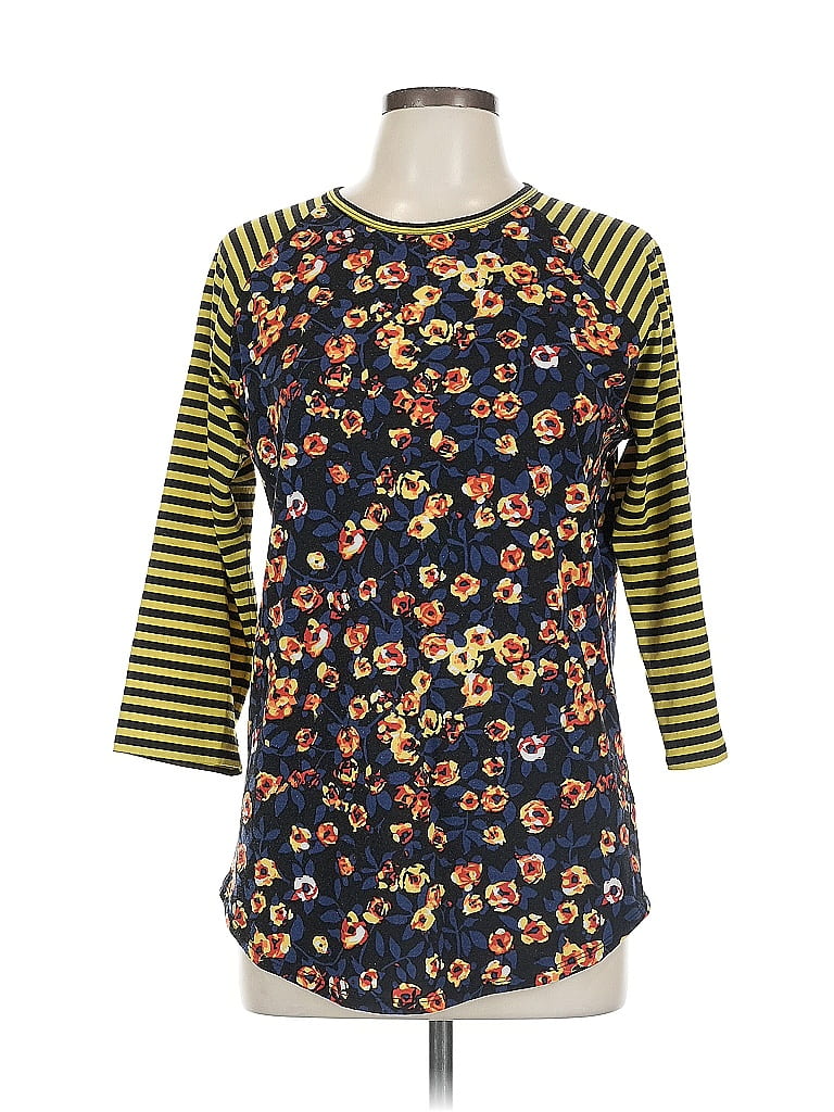 Pre-owned Lularoe 3/4 Sleeve T-shirt In Yellow