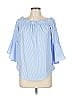 KONTROL Contemporary 100% Polyester Blue 3/4 Sleeve Blouse Size L - photo 1