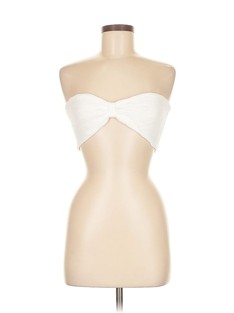 Pre-owned Day + Moon Tube Top Ivory Strapless Neckline Tops In White