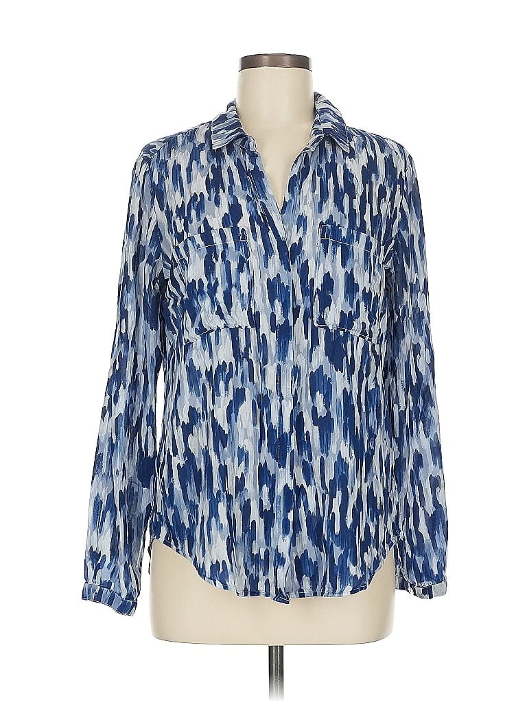 Pre-owned Cloth & Stone Long Sleeve Blouse In Blue