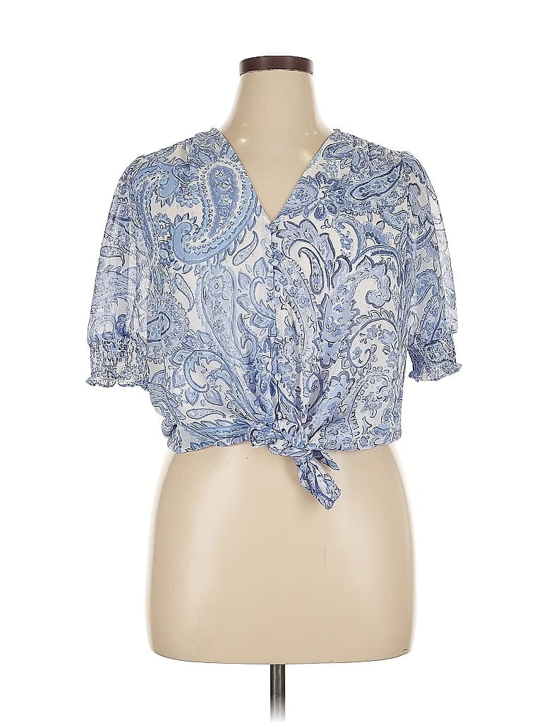 Tamara Henriques Short Sleeve Blouse In Blue