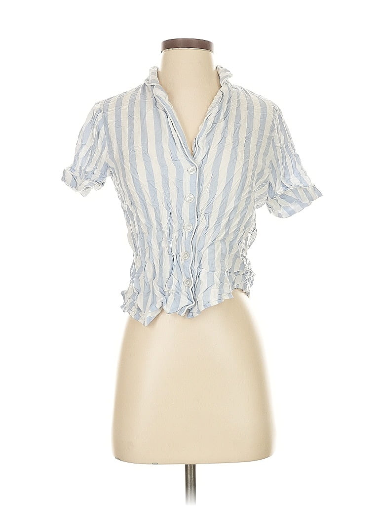 Pre-owned Forever 21 Short Sleeve Blouse In Blue