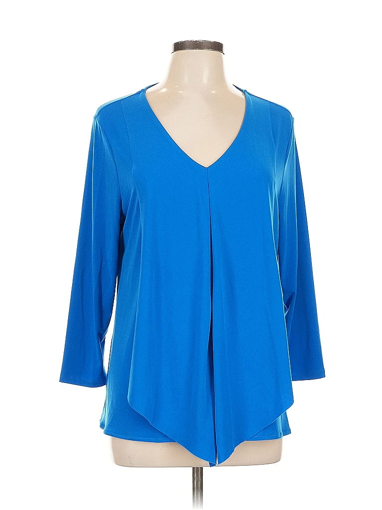 Click to view more detailed imagery on our partner's website Pre-owned Alfani 3/4 Sleeve Blouse In Blue
