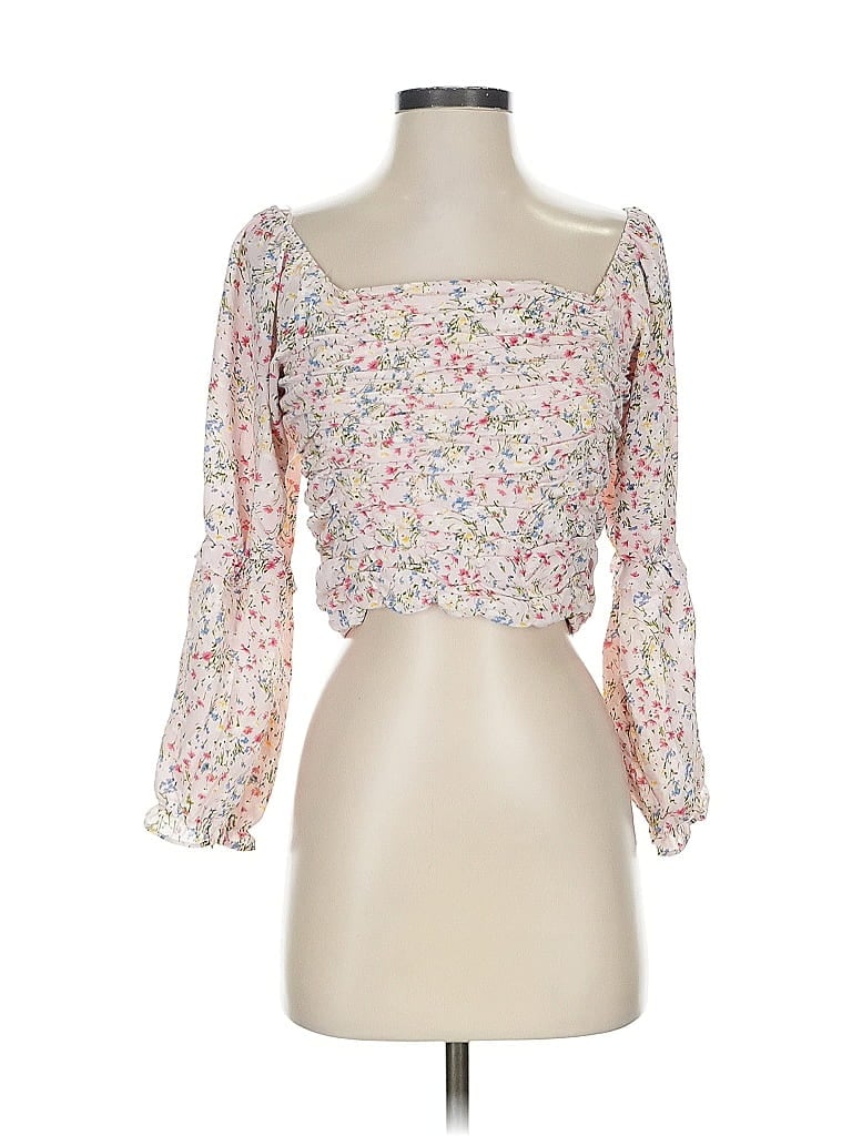 Pre-owned Sugar Lips 3/4 Sleeve Blouse In Pink