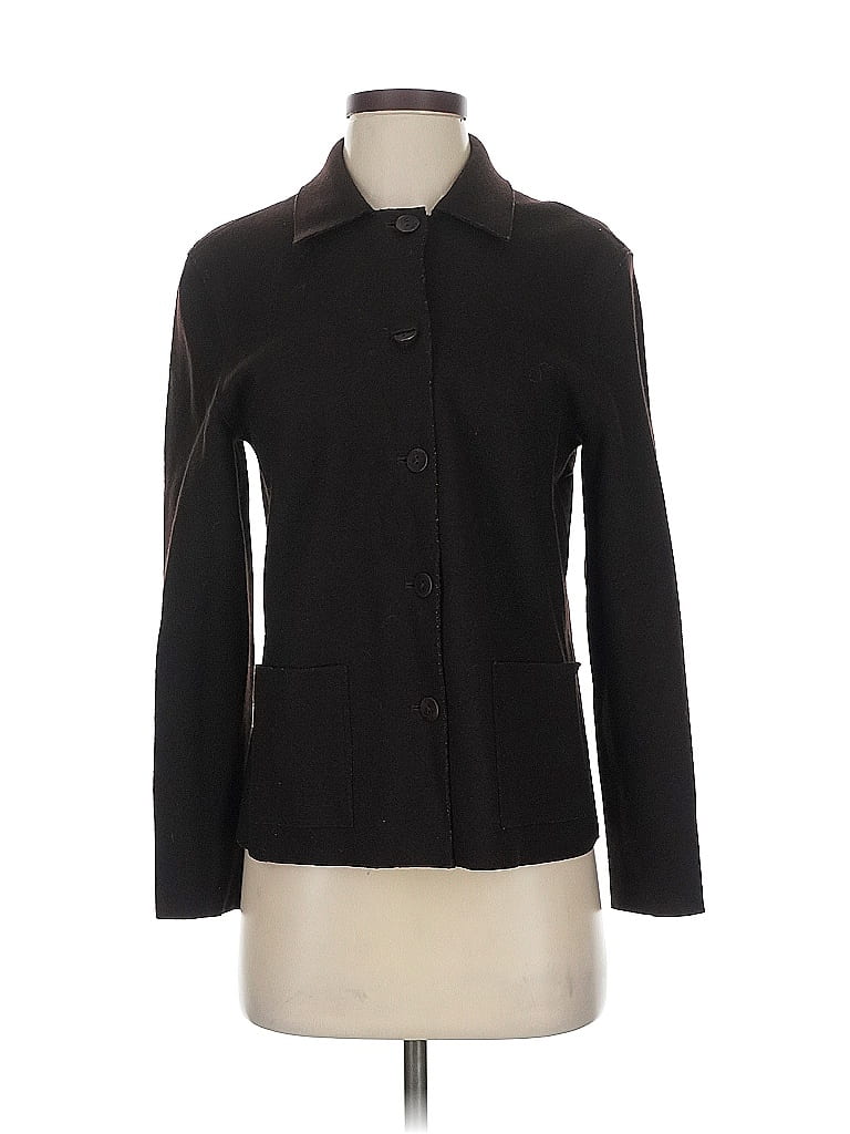 Pre-owned Brooks Brothers Wool Cardigan Sweater In Black