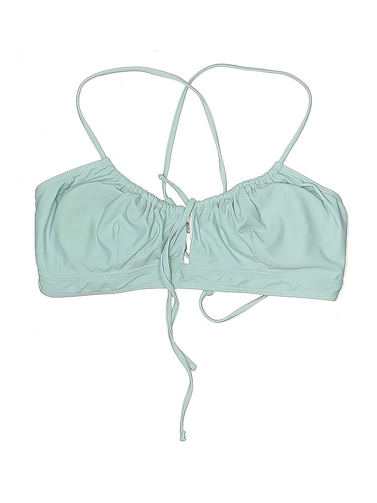 Pre-owned Zaful Swimsuit Top Teal Swimwear In Blue