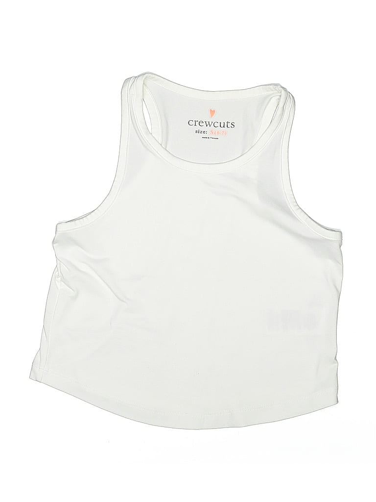 Pre-owned Crewcuts Kids' Active Tank Top In White