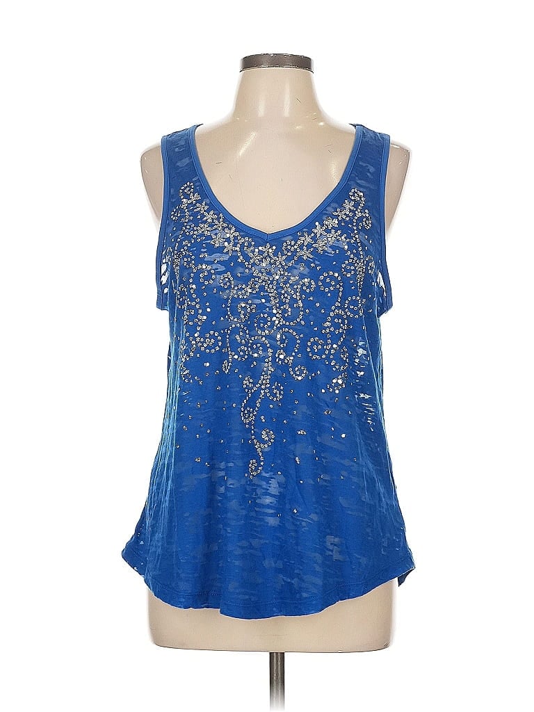 Pre-owned Tru Self Sleeveless Blouse In Blue