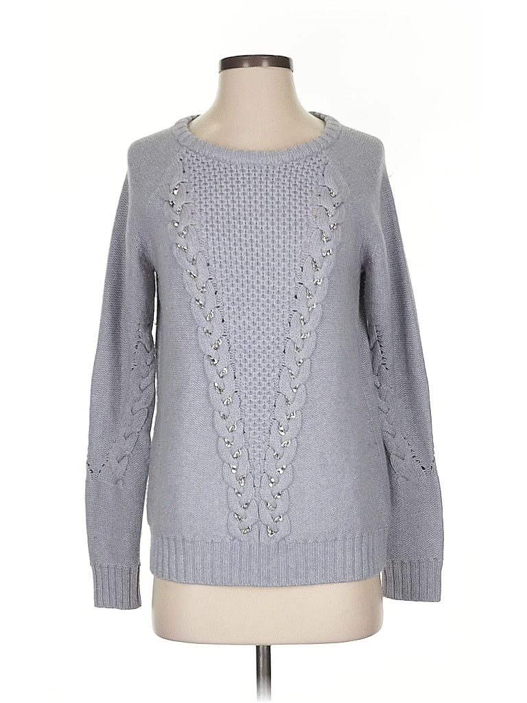 Pre-owned Ramy Brook Wool Pullover Sweater In Gray