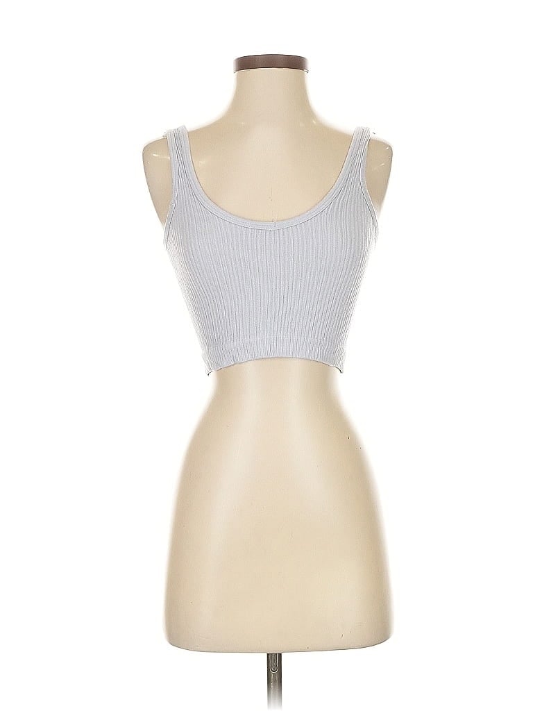 Pre-owned Out From Under Tank Top Silver Strapless Neckline Tops