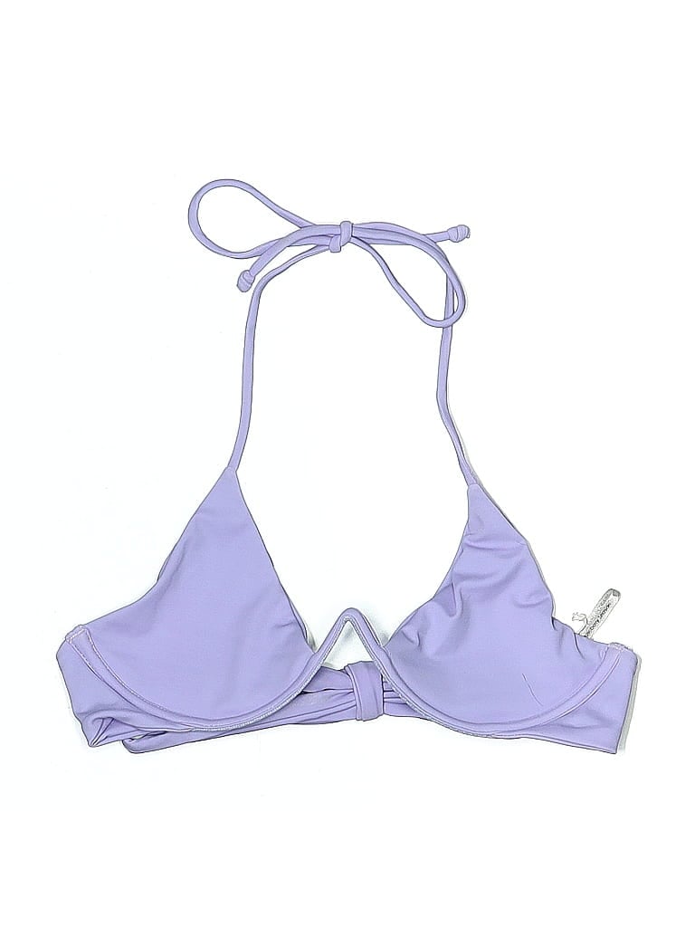 Click to view more detailed imagery on our partner's website Pre-owned Gooseberry Seaside Swimsuit Top Purple Solid Pattern Swimwear