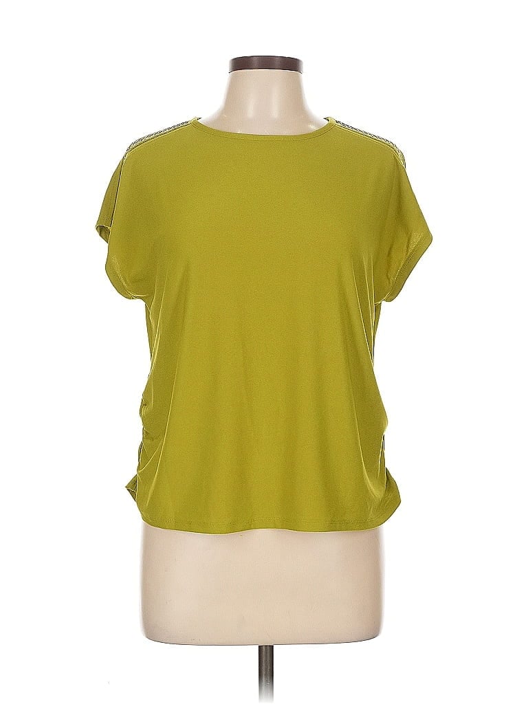 Pre-owned Love Scarlett Short Sleeve Top Green Boatneck Tops