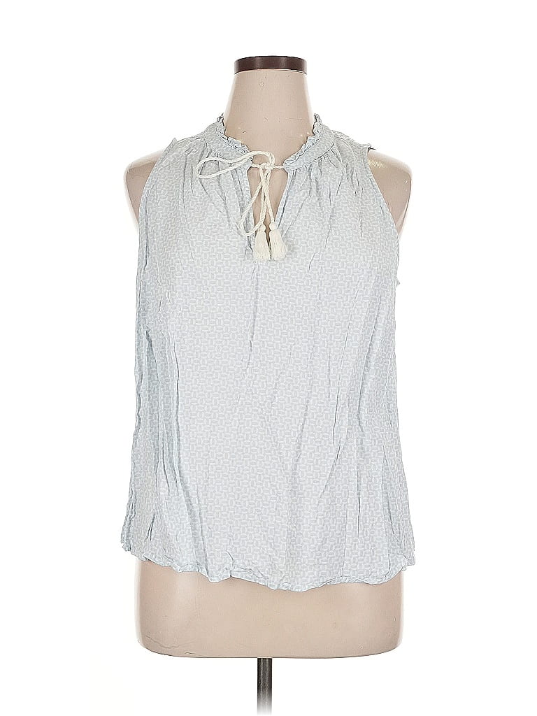 Pre-owned Ava & Viv Sleeveless Blouse In Silver