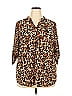 Tacera Animal Print Brown 3/4 Sleeve Blouse Size 2X - photo 1