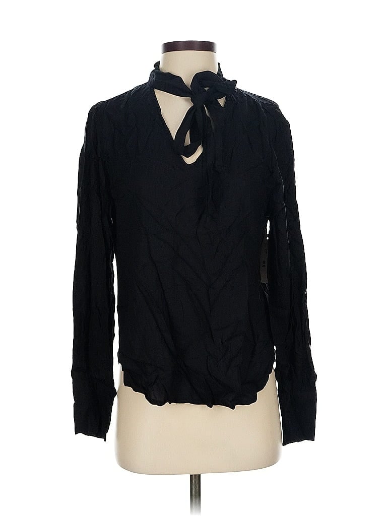 Pre-owned Cloth & Stone Long Sleeve Blouse In Black