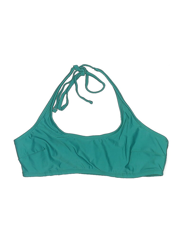 Cupshe Swimsuit Top Teal Solid Pattern Swimwear In Blue