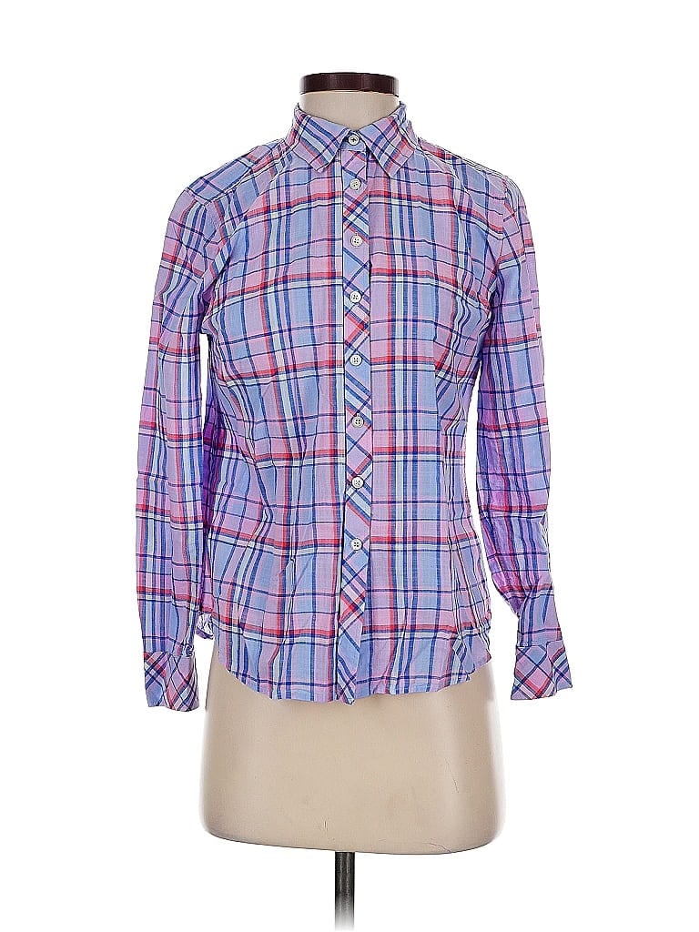 Pre-owned Talbots Long Sleeve Button Down Shirt In Purple