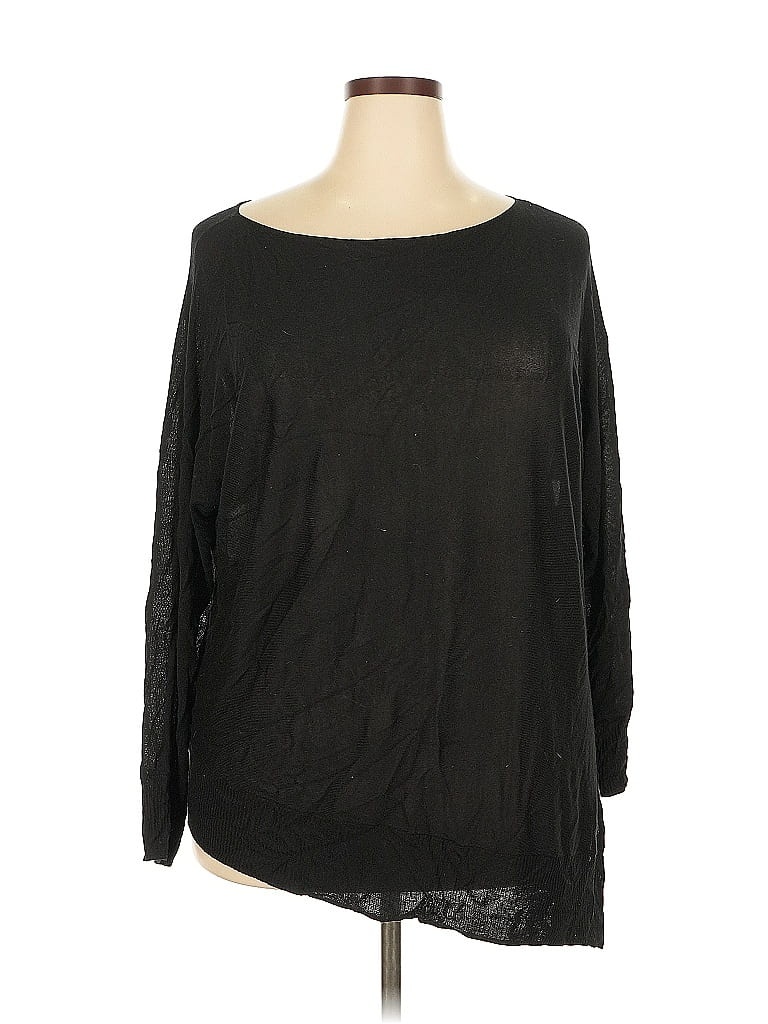 Pre-owned Torrid 3/4 Sleeve Top Black Boatneck Tops