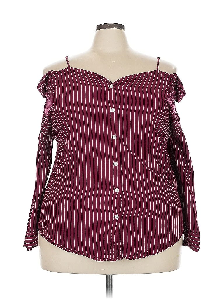 WET SEAL Pre-owned Long Sleeve Blouse In Burgundy