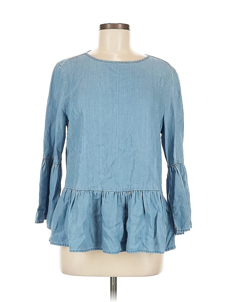 Click to view more detailed imagery on our partner's website Pre-owned Beachlunchlounge 3/4 Sleeve Blouse In Blue