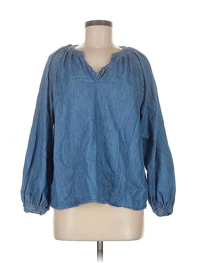 Pre-owned Old Navy 3/4 Sleeve Blouse In Blue