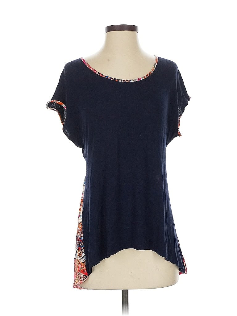 Pre-owned Signature Studio Short Sleeve Top Blue Scoop Neck Tops