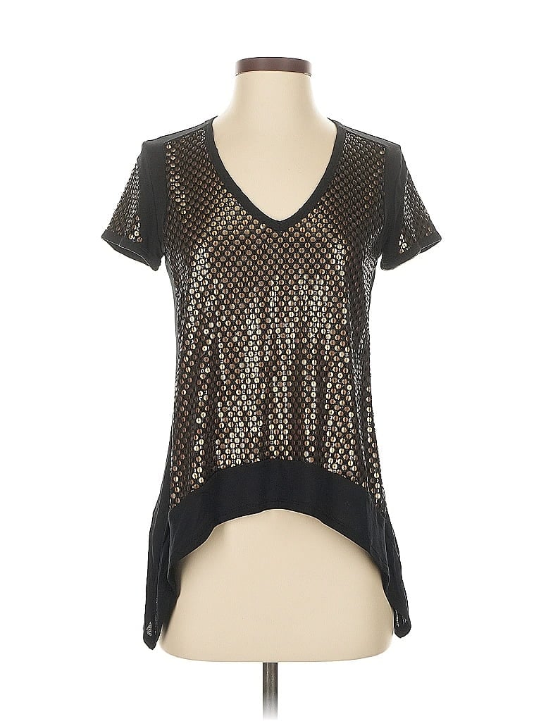 Pre-owned Bcbgmaxazria Short Sleeve T-shirt In Gold