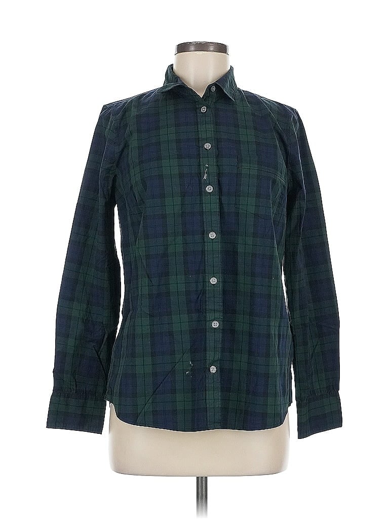 Pre-owned J.crew Factory Store Long Sleeve Button Down Shirt In Green