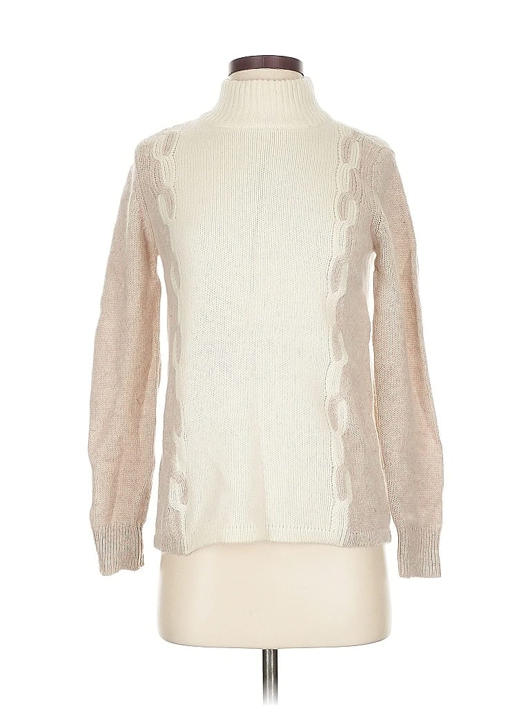 Pre-owned J. Mclaughlin Cashmere Pullover Sweater In White