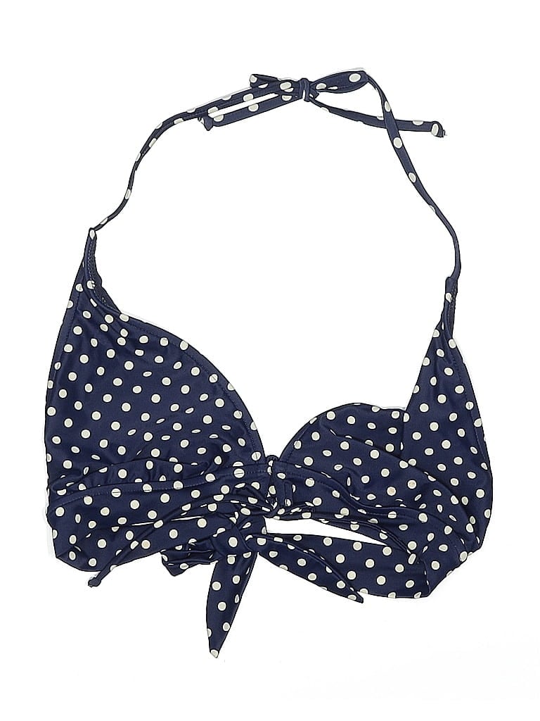 Pre-owned Mossimo Swimsuit Top Blue Polka Dots Pattern Swimwear