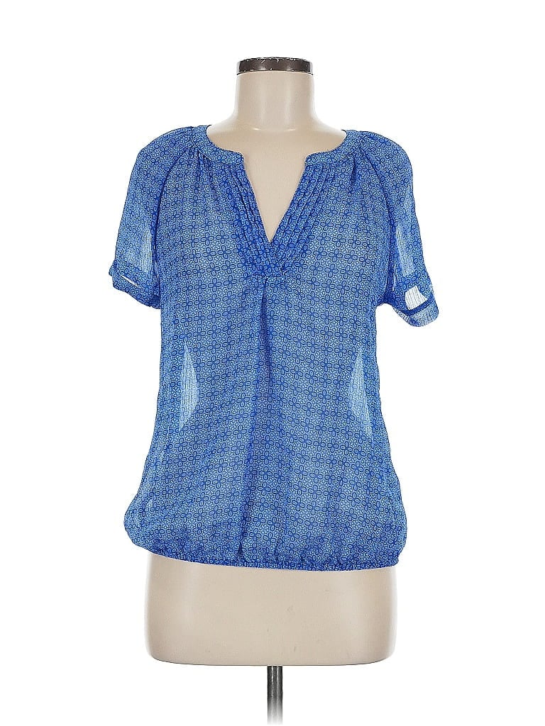 Pre-owned St. John's Bay Short Sleeve Henley Shirt In Blue