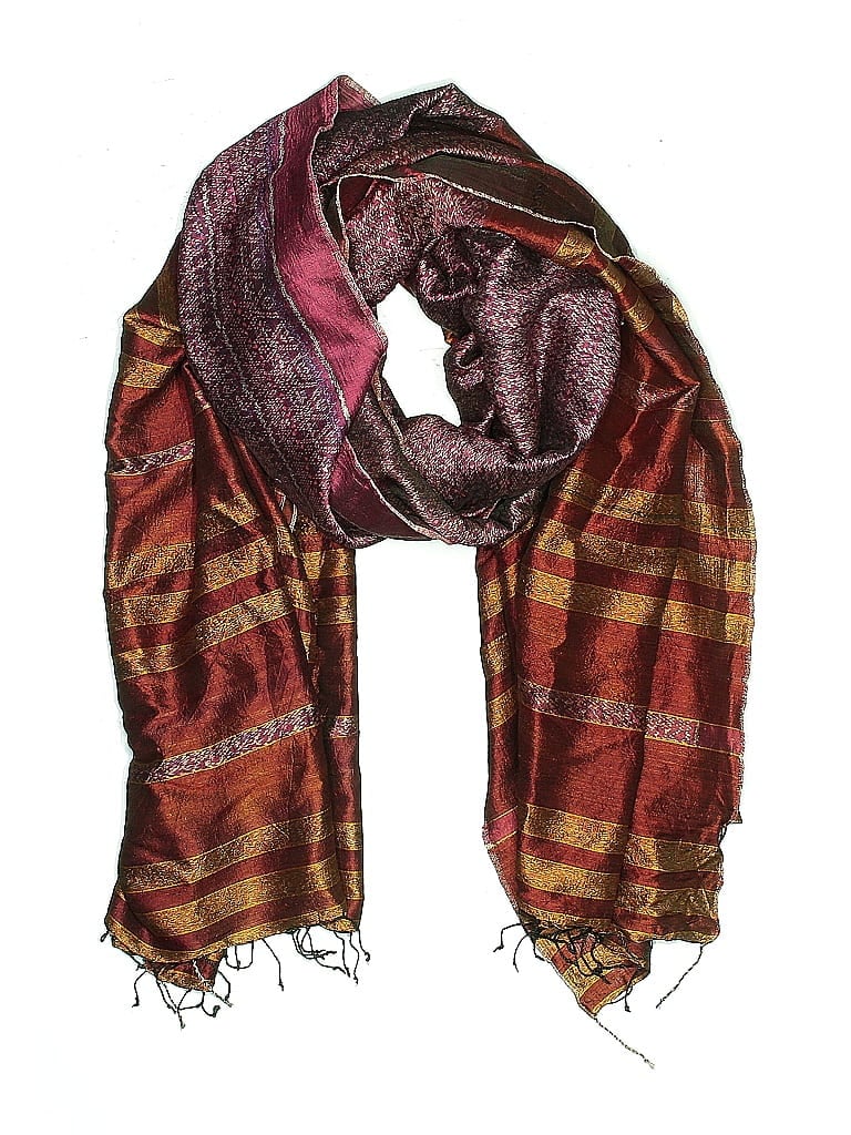Pre-owned Assorted Brands Scarf In Burgundy
