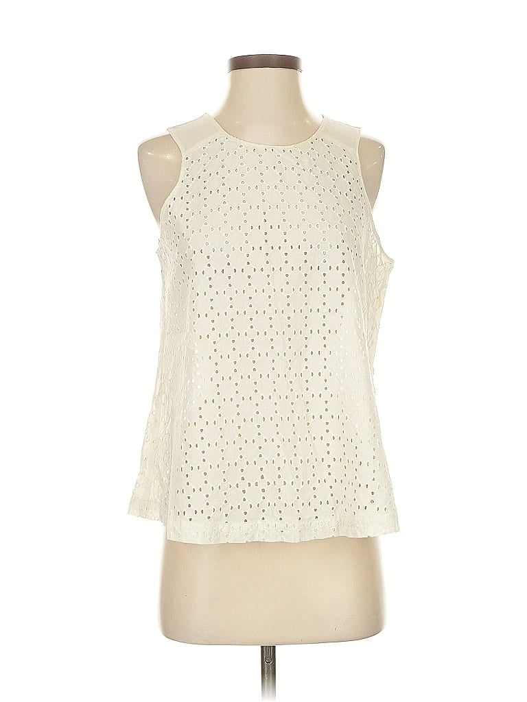Pre-owned Ann Taylor Loft Outlet Sleeveless Blouse In White