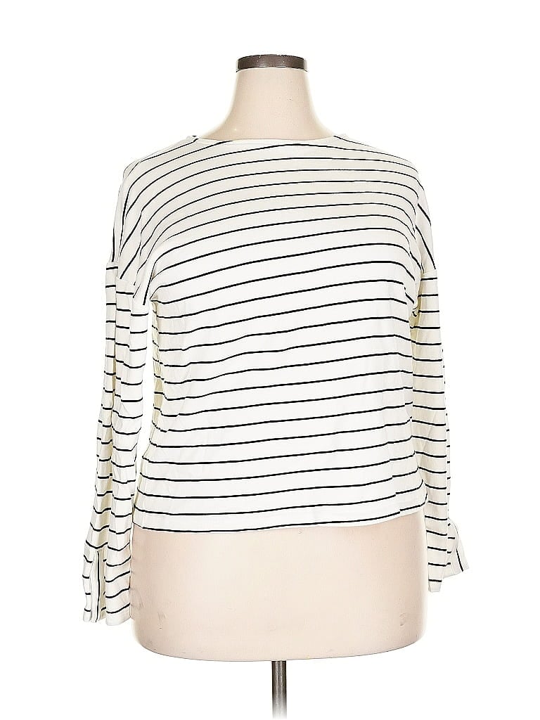 Pre-owned Sonoma Goods For Life 3/4 Sleeve T-shirt In White