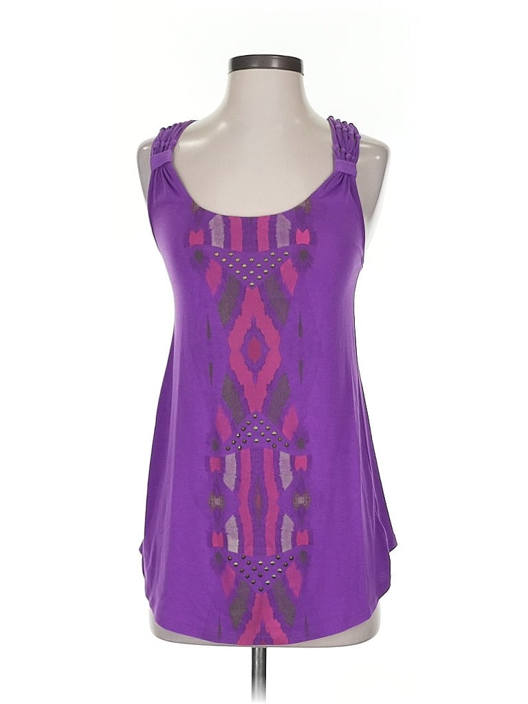 Pre-owned Jessica Simpson Tank Top Purple Halter Neckline Tops