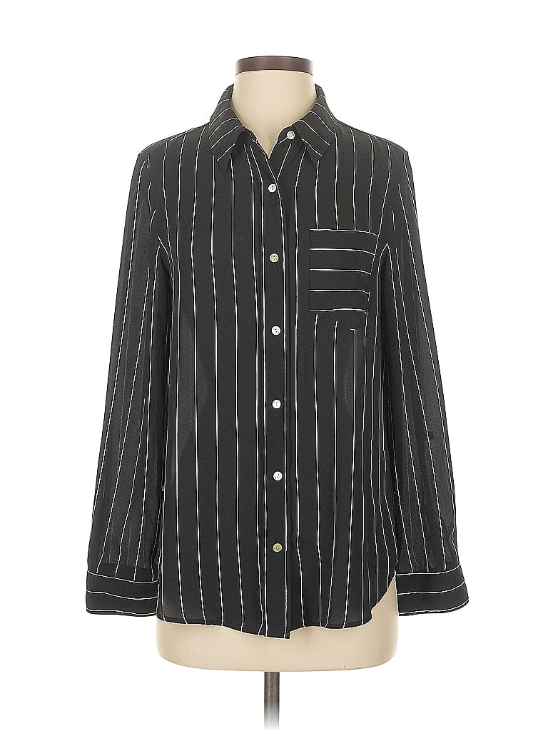 Pre-owned Nanette Lepore Long Sleeve Blouse In Black