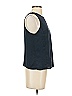 Milly Black Blue Sleeveless Silk Top Size 4 - photo 4