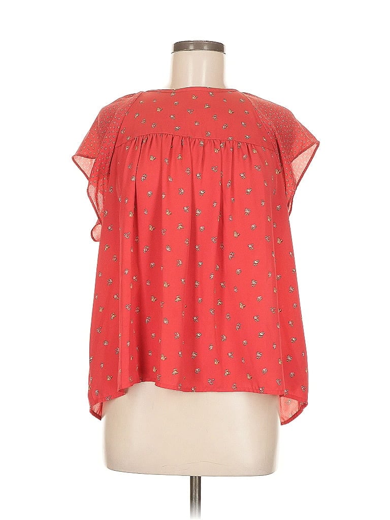 Pre-owned Gap Short Sleeve Blouse In Red