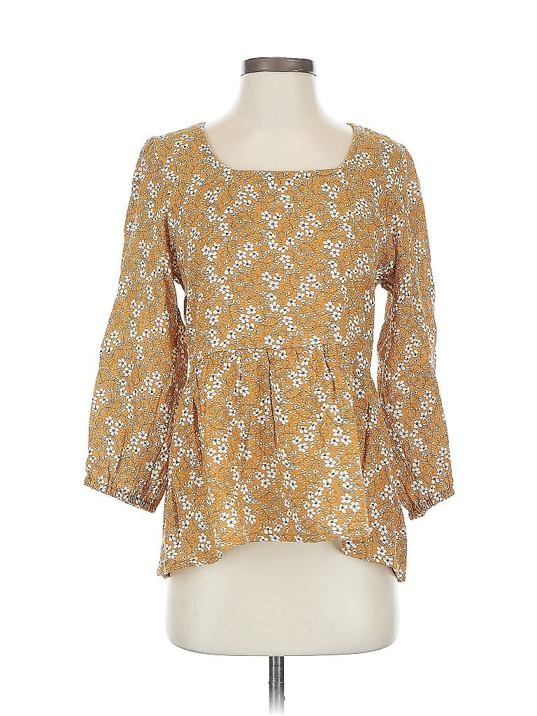 Pre-owned Matilda Jane 3/4 Sleeve Blouse In Gold