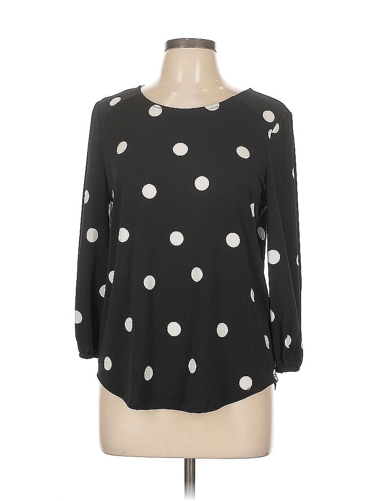 Pre-owned Adrianna Papell 3/4 Sleeve Blouse In Black