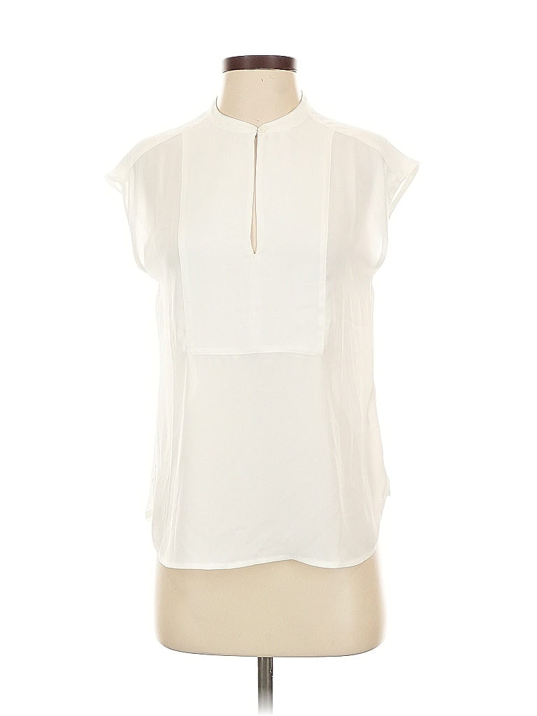 Pre-owned J.crew 365 Short Sleeve Blouse In White