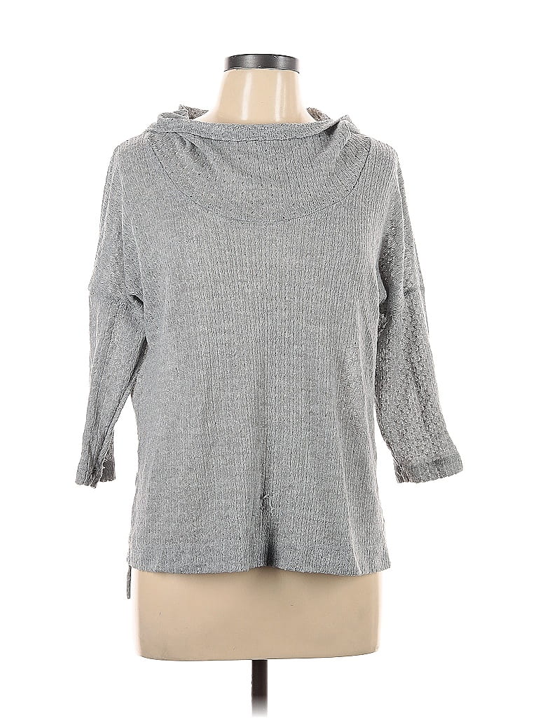 Pre-owned Bobeau 3/4 Sleeve Top Gray Cowl Neck Tops
